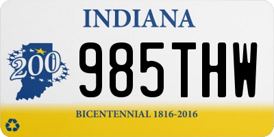 IN license plate 985THW