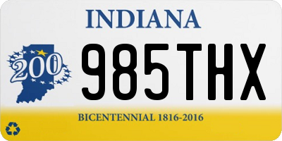 IN license plate 985THX