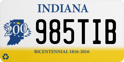 IN license plate 985TIB