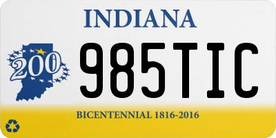 IN license plate 985TIC