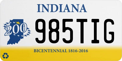 IN license plate 985TIG