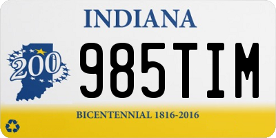IN license plate 985TIM