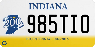 IN license plate 985TIO