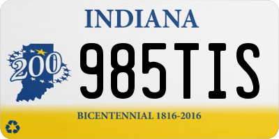 IN license plate 985TIS