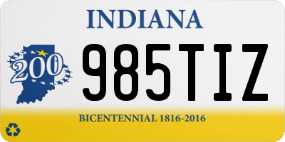 IN license plate 985TIZ