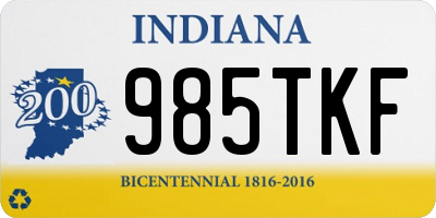 IN license plate 985TKF