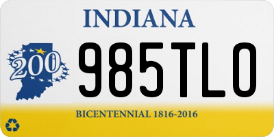 IN license plate 985TLO