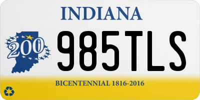 IN license plate 985TLS