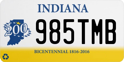 IN license plate 985TMB