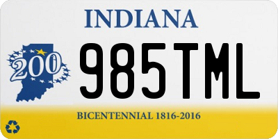 IN license plate 985TML