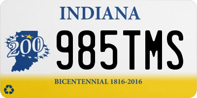 IN license plate 985TMS