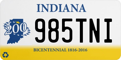 IN license plate 985TNI