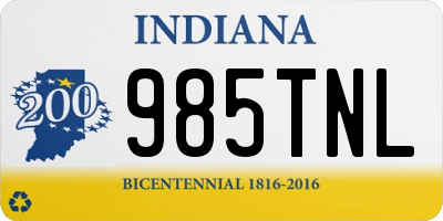 IN license plate 985TNL