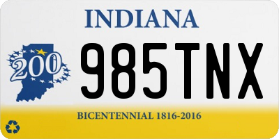 IN license plate 985TNX