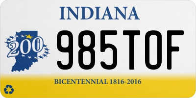 IN license plate 985TOF