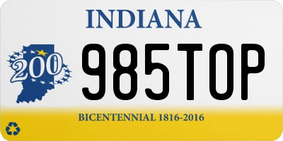 IN license plate 985TOP