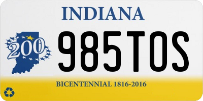 IN license plate 985TOS