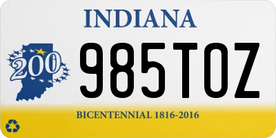 IN license plate 985TOZ