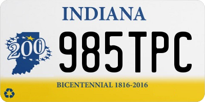 IN license plate 985TPC