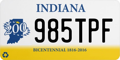 IN license plate 985TPF