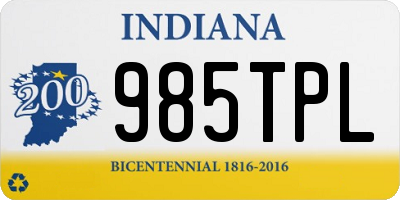 IN license plate 985TPL