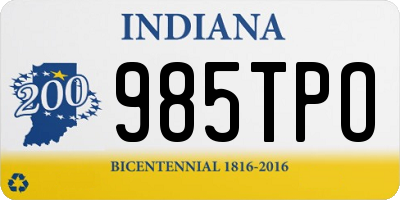 IN license plate 985TPO