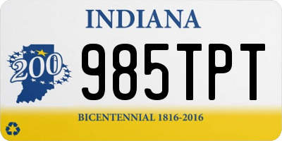 IN license plate 985TPT