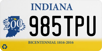 IN license plate 985TPU