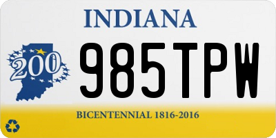 IN license plate 985TPW