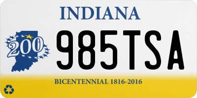 IN license plate 985TSA