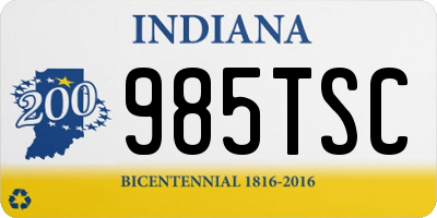 IN license plate 985TSC