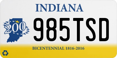 IN license plate 985TSD