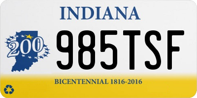 IN license plate 985TSF