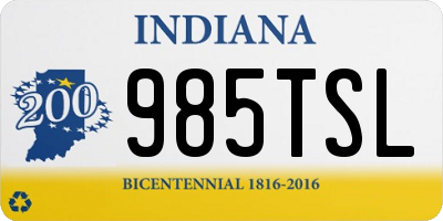 IN license plate 985TSL