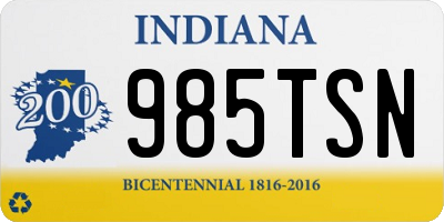 IN license plate 985TSN