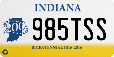 IN license plate 985TSS