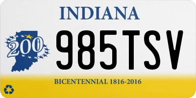 IN license plate 985TSV