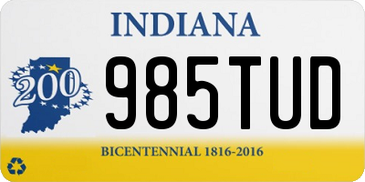 IN license plate 985TUD