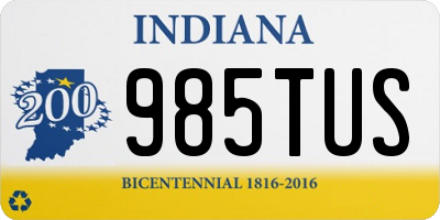 IN license plate 985TUS