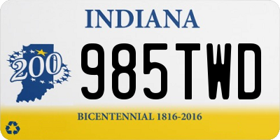 IN license plate 985TWD
