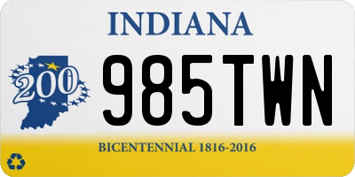 IN license plate 985TWN