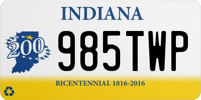 IN license plate 985TWP