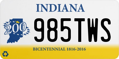 IN license plate 985TWS