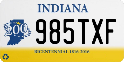 IN license plate 985TXF