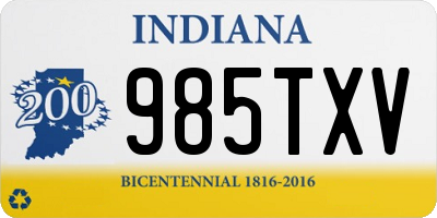 IN license plate 985TXV