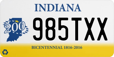 IN license plate 985TXX