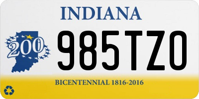 IN license plate 985TZO