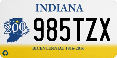 IN license plate 985TZX