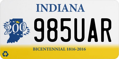 IN license plate 985UAR