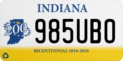 IN license plate 985UBO